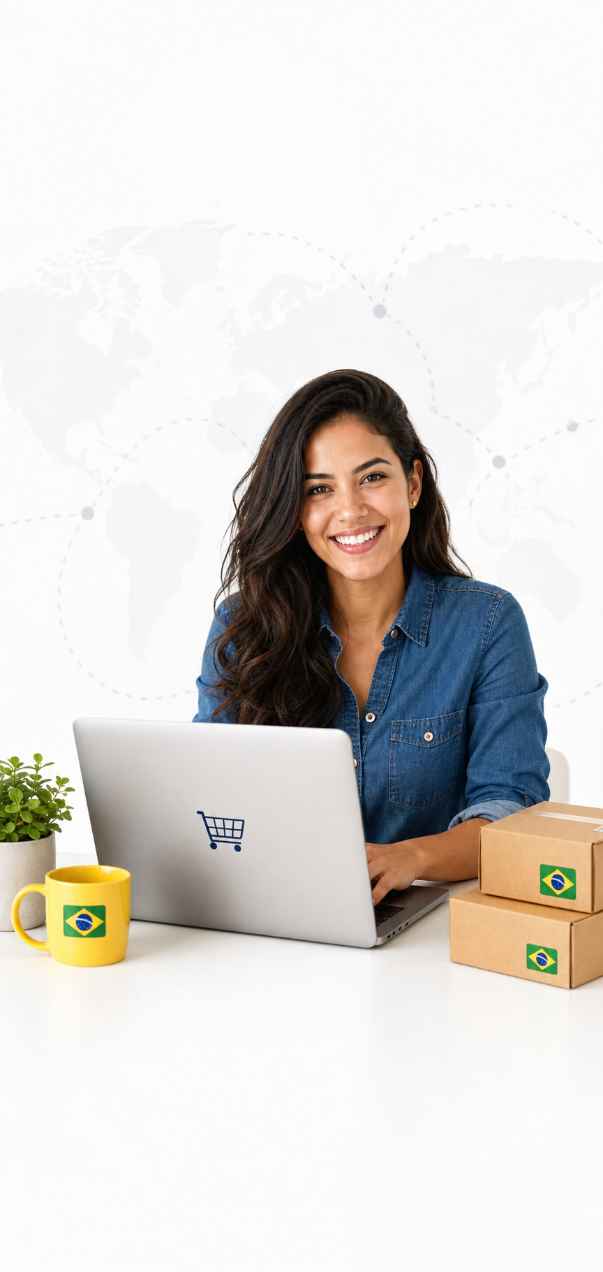 Empreendedora trabalhando em sua loja online